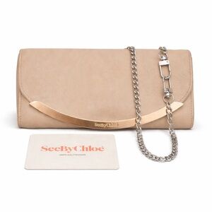 See by Chloé Lizzie Beige Leather Bi-Color Continental Wallet W/ COA